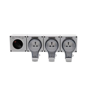 Weatherproof And Dust Proof Rating Of IP66 Socket 1 Gang 16A Switch + 3 Gang Multi Socket