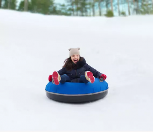 100cm Two-handle Inflatable Snow Sliding Tube Winter Sport Snow Tubing Inner Tube Florescence All Size