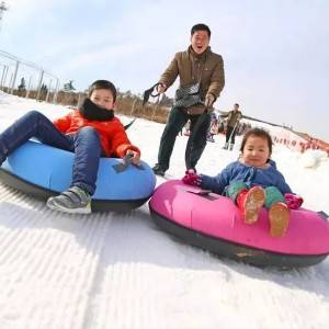 Heavy Duty Snow Tube with 48″ Cover Rubber Inflatable Sledding Tubes