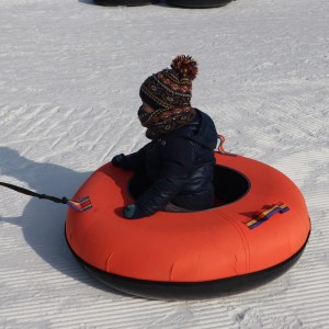 100 cm Comfortable Hard-Bottom Inflatable Snow Tube Sled Grass Skiing Tube