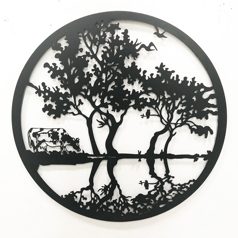 2020 Good Quality Metal Wall Art Tree - Metal Home Decor Landscape Drawing Art Design Wall Decoration Wall Hanging – Flying Sparks