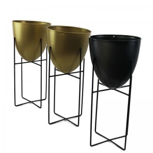 Hotel Lobby Side Table Metal Flower Stand New Designs European Style Flower Pot Stand
