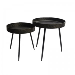 Hot Sale End Table with Metal Discs for Home Decoration