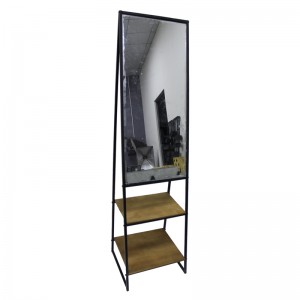 Storage Tower Holding Rack Living Room Toilet Shelf with Mirror