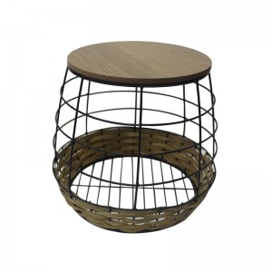 MDF Living Room Coffee Table Side End Table With Rattan Modern Indoor Home Furniture