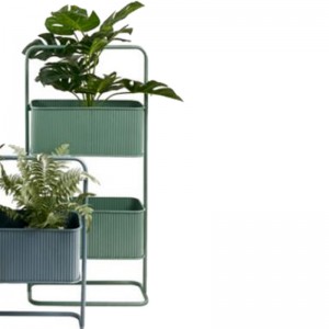 Latest Style Gardening Metal Flower Pot Rack Storage Shelf 2 Tier Plant Stand for Garden Decoration