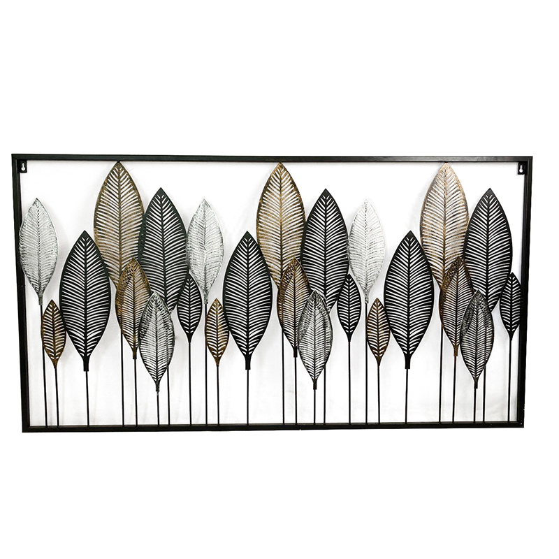 China Wholesale Metal Wall Art Signs Manufacturers - Home Decoration Handmade Iron Green Leaf Pattern Design Art – Flying Sparks