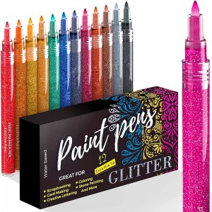Glitter Paint Pens for Rock Painting, Stone, Ce...