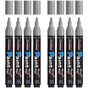 Silver Paint Pens Paint Markers – Permanent Acrylic Markers 8 Pack, Water Based, Quick Dry, Waterproof Paint Marker Pen for Rock, Wood, Plastic, Metal, Canvas, Glass, Fabric, Mugs. Medium Tip