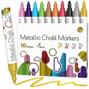 10 Metallic Colored Liquid Chalk Markers for Ch...