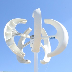 Turbina eòlica vertical de 300w 400w 600w 800w 1kw 24v 48v per a farola híbrida domèstica