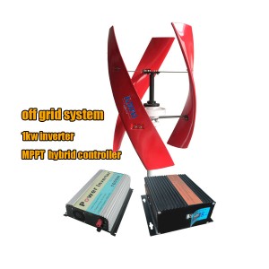 800w 12v-48v vertikaalne tuuleturbiini generaator madala tuulekiirusega võrguinverter ja MPPT kontroller