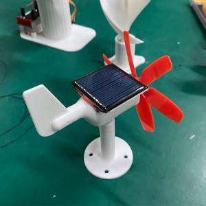 Mikro vēja turbīna ar LED gaismas horizontālu 6 asmeņu vēja saules hibrīda vēja ģeneratoru