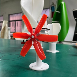 Micro éolienne avec lumière LED horizontale, 6 pales, générateur éolien hybride solaire