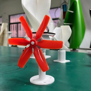 Микро-ветряная турбина со светодиодной подсветкой, горизонтальный 6-лопастной ветрогенератор, солнечный гибридный ветрогенератор