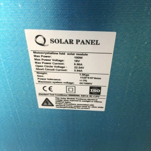 100w flexibilní monokrystalický solární panel