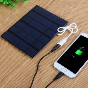 Vendita in fabbrica Caricatore solare da 3,5 W Pannello solare policristallino Pannello solare Caricatore mobile solare USB per Power Bank