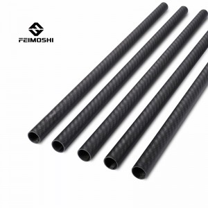 High quality Light weight 100% 3k glossy twill customized size carbon fiber tube