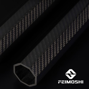 Customized 100% twill matte/glossy carbon fiber hexagonal tube for hot sale