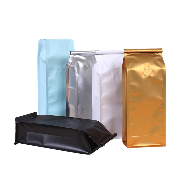 Flat Bottom Pouch For Coffee Packaging With Valve