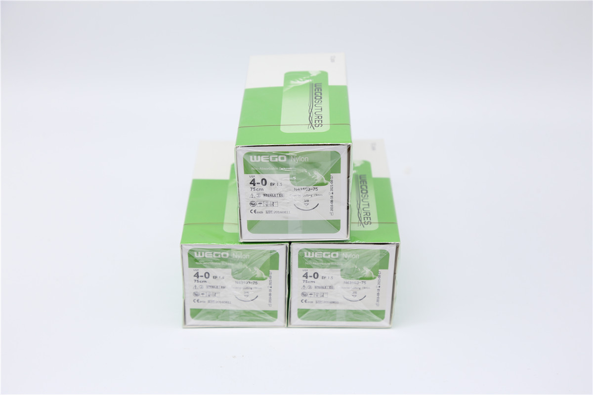 Sterile Monofilament Non-Absoroable  Sutures Nylon Sutures With or Without Needle WEGO-Nylon02