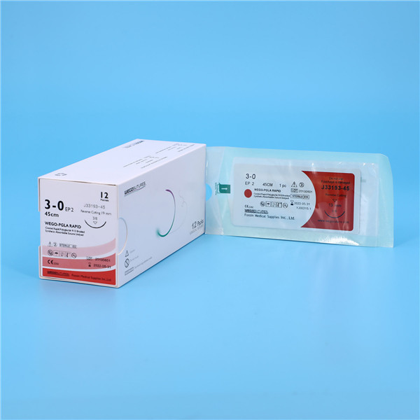 Sterile Multifilament Fast Absoroable Polyglactin 910 Sutures With or Without Needle WEGO-RPGLA