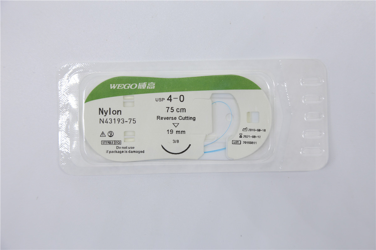 Sterile Monofilament Non-Absoroable  Sutures Nylon Sutures With or Without Needle WEGO-Nylon04