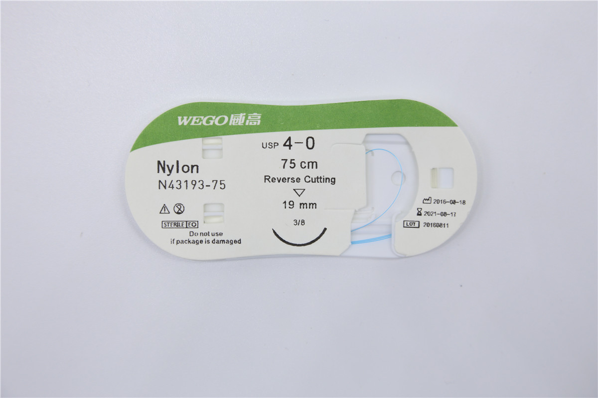 Sterile Monofilament Non-Absoroable  Sutures Nylon Sutures With or Without Needle WEGO-Nylon01
