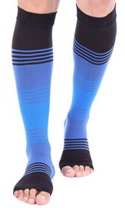 Compression Stockings, Medical Grade Firm Support 20-30mmHg, Unisex, Open Toe Knee High Compression Socks for Varicose Veins, Edema, Shin Splints, Nursing, Travel