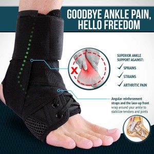 Ankle Brace, Lace Up Adjustable Support – for Running, Basketball, Injury Recovery, Sprain! Ankle Wrap for Men, Women, and Children