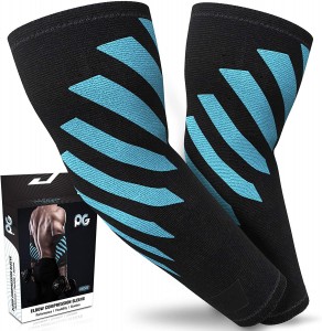 Compression Sleeve for Men & Women – Elbow Brace for Tendonitis and Tennis Elbow Relief, Golf Elbow, Joint Pains, Bowling, Weightlifting in Premium Breathable Fabric