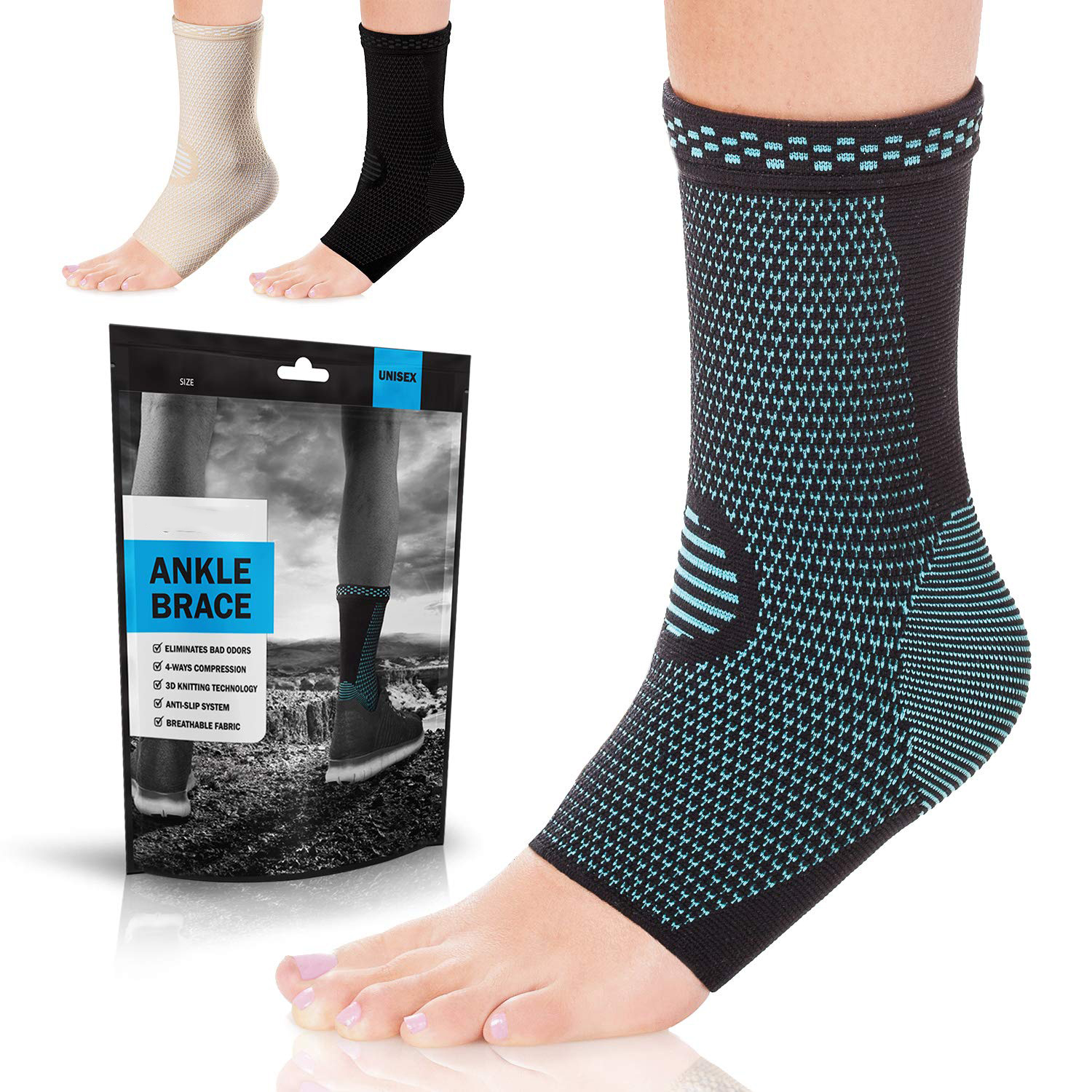 Quality Inspection for Nylon Ankle Sleeve - Ankle Brace Compression Support Sleeve (Pair) for Injury Recovery, Joint Pain and More. Achilles Tendon Support, Plantar Fasciitis Foot Socks with Arch ...