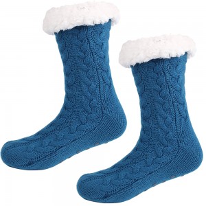 Women Winter Fluffy Socks, Non-Slip Slipper Socks Fleece Lined Warm Ankle Socks Thick Home Socks,Gifts For Friends,Family christmas