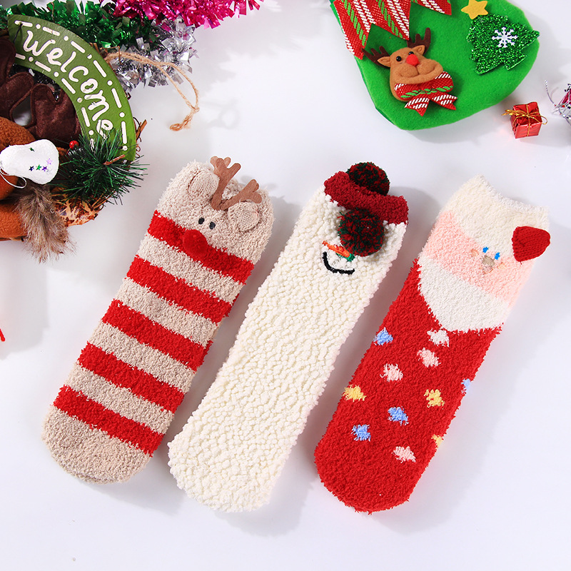 High Performance Cheer Socks - Christmas Socks, Fascigirl Santa Socks Christmas Slipper Socks Women Kids Ladies Snowflake Colorful Socks – FOPU