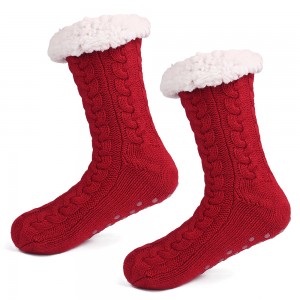 Women Winter Fluffy Socks, Non-Slip Slipper Socks Fleece Lined Warm Ankle Socks Thick Home Socks,Gifts For Friends,Family christmas