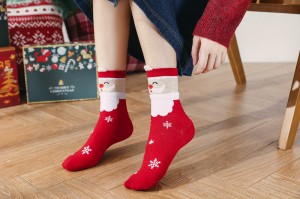 Free sample Christmas socks machine stitched warm Christmas socks floor socks