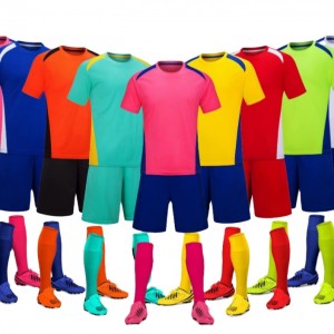 Football Uniform Set Short Sleeve Shirt Uniform Bundle-Set Includes Jersey, Shorts Top Quality Sublimation Soccer Costume Jersey for Boys & Girls