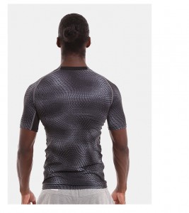 Short Sleeve Sports Quick Dry Tops for Men Muscle Fitness Tee Snake Print Casual T-Shirt Dry-Fit Moisture Wicking Active Athletic Performance Crew T-Shirt