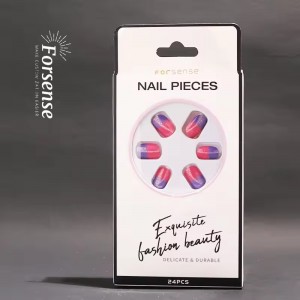 bulk funky pink and purple glitter press on nails courts machine made short false nails square acrylic fake nail wholesale price