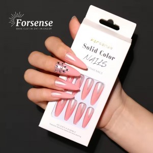 Verified Vendors Ready to Wear Press on Nail Manufacturer French Tip Nails for Ladies Oem Custom 24pcs Stick on Nails with Glue