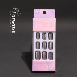 Shiny Cat Eye Press on Nails Short Round Magnet Fake Nail Magnetic Wholesale Glitter Holographic False Nail Art 3D Custom Design