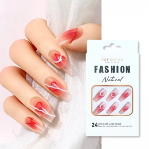 custom designed press on nails acrylic stick on nail tips coffin fake nails wholesale price ready made artifical fakenails