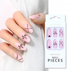 Wholesale Oval Shape Press on Nails En Gros Acrylic Nautral Nude Fake Nail Solid Color Full Cover Long Finger False Nails Custom