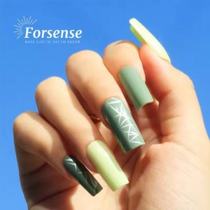 Inspired Designer Gradient Ombre Press on Nails Wholesale Vendor New Stick on Acrylic Fake Nails Long Square False Nails