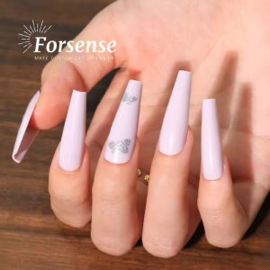 OEM handmade glitter pink press on nails butterfly long foffin fake nails acrylic false nails manufacturer artificial fingernail