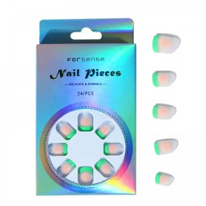 Designer Trench Tip Press on Nails Short Girls Fake Nail Custom Logo Professional Square False Nail Acrylic Fingernail Wholesale