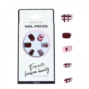 custom korean press on nails recycled plastic short square fake nails fashion non toxic durable artificial fingernail supplier