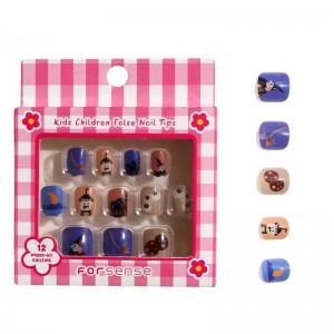 non toxic 12 pcs set cartoon anime press on nails for little girls cute fake nails for kids artificial children’s false nail