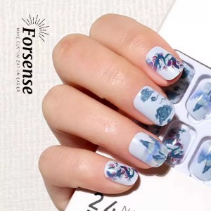 wholesale chinese style fake nails aesthetic hand painted press on nails designer custom short square false nails personalized