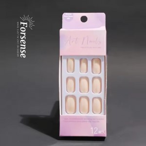 Solid Color Faux Ongles Press on Nails Short Round Recycled Plastic Glue on Nails Stick on Fake Nails False Custom Design